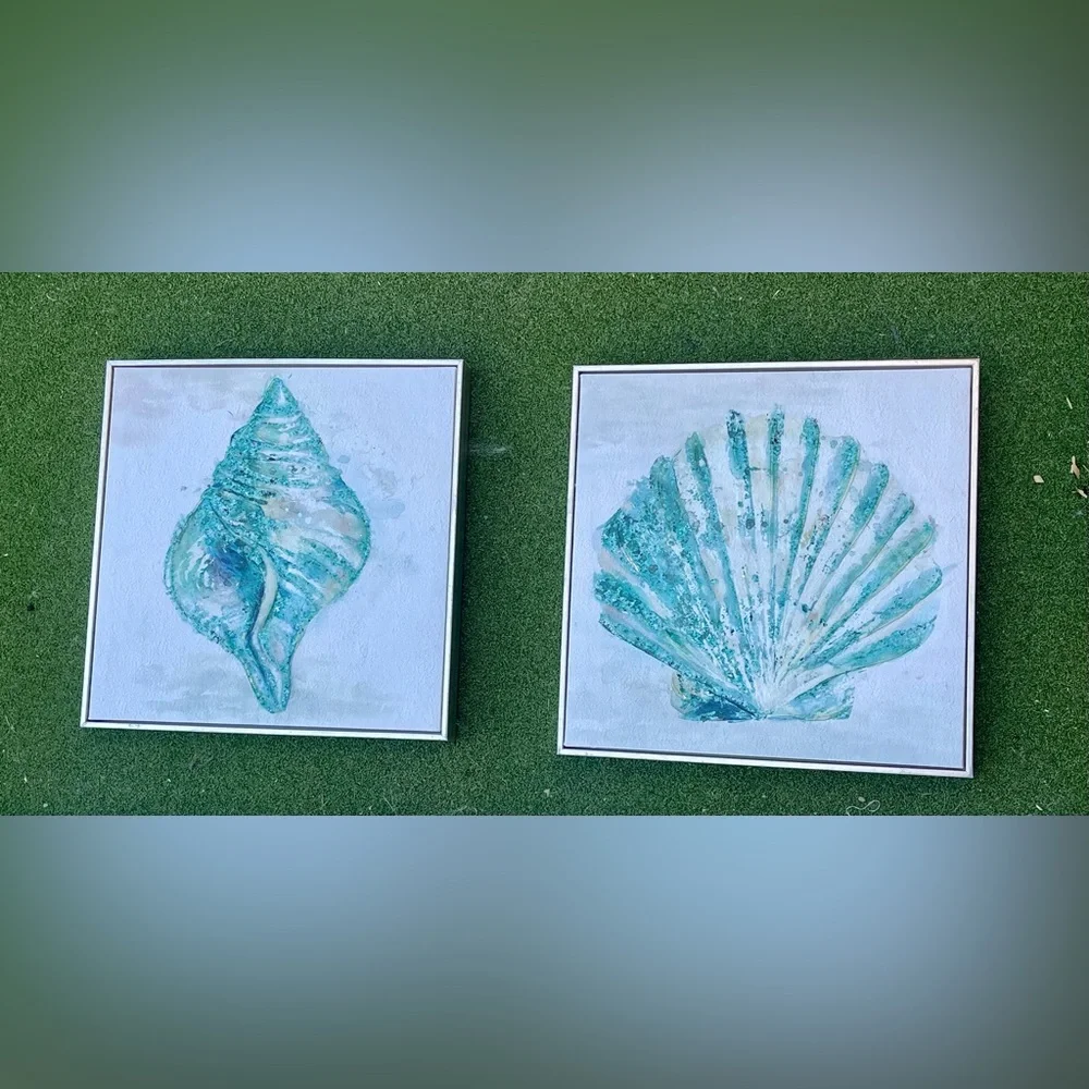 5-Piece Coastal Boho Art Set – Shells & Beach Quotes